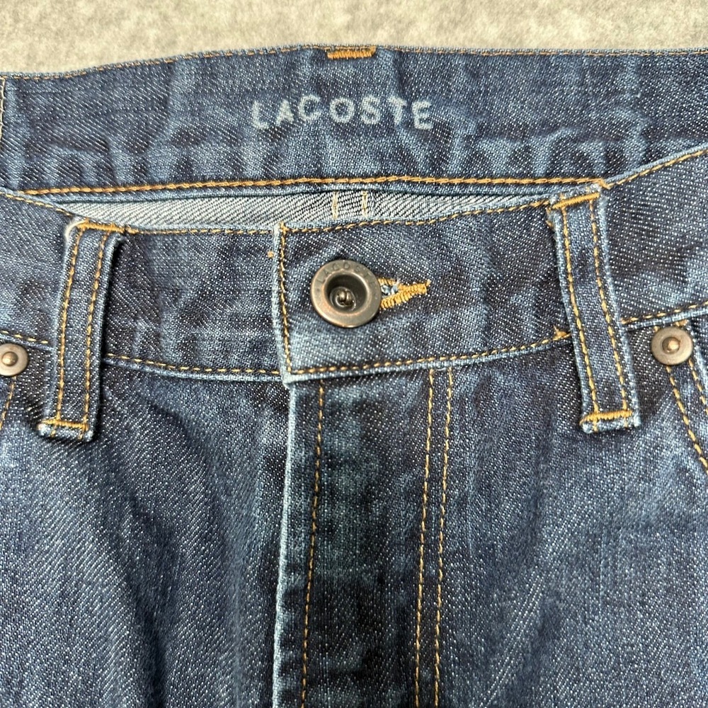 Lacoste Denim Dark Wash Straight Leg Jeans Mens US 33 - Picture 2 of 13